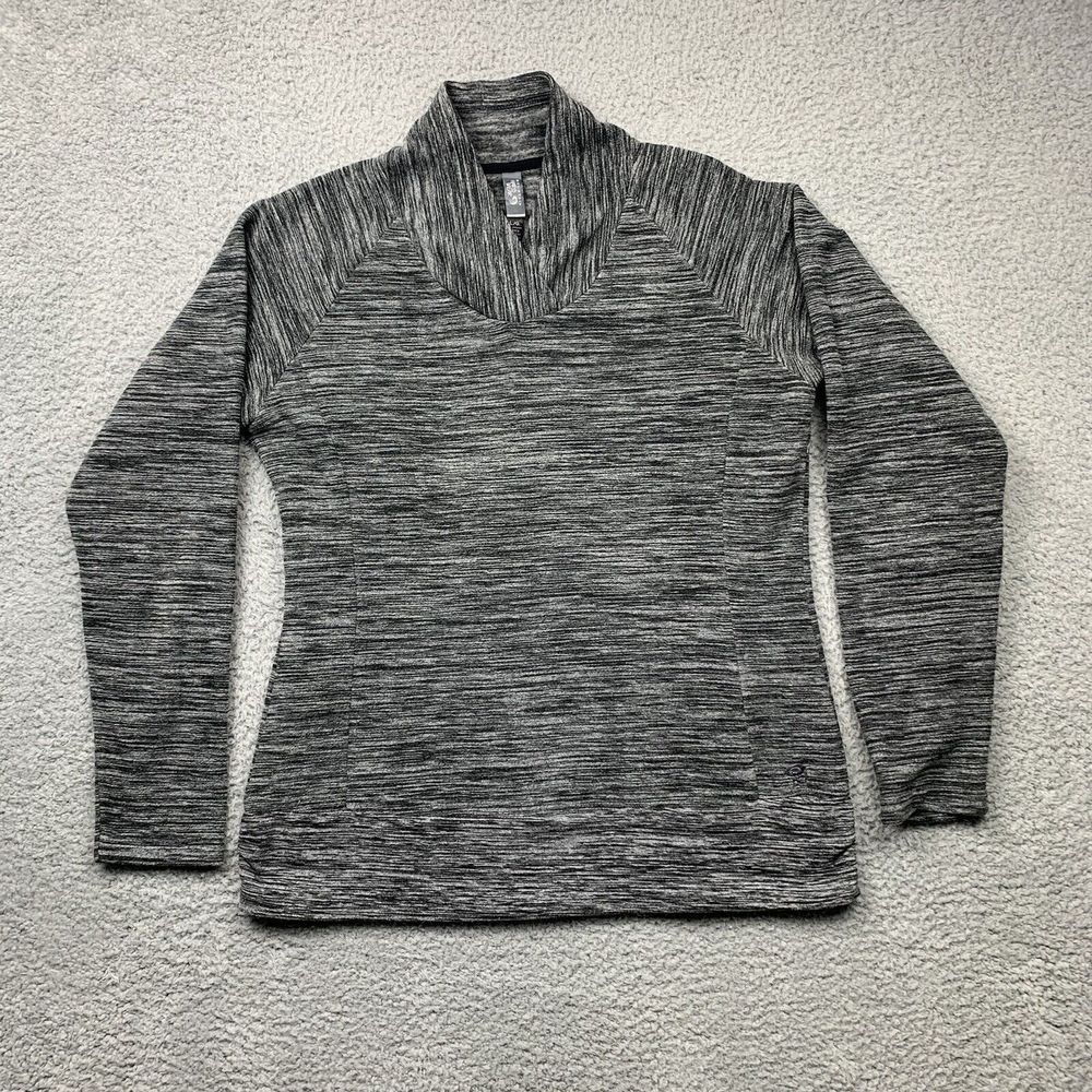 Mountain Hardwear Shirt Womens L Gray Space Dye Pullover Fleece Mock Neck
